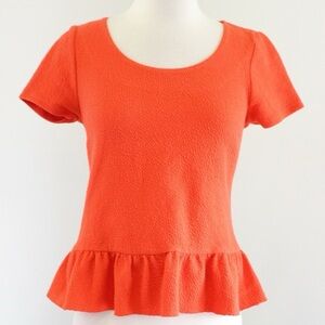 Anthropologie Postmark Cascata Ruffle-Back Peplum Top sz Large 8 10 12